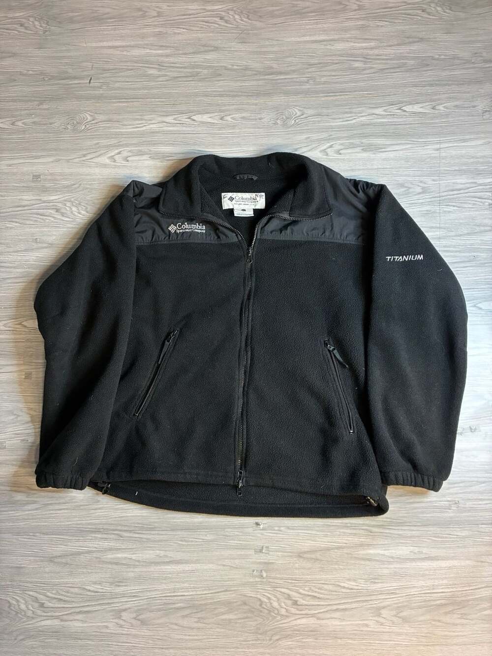 Columbia Titanium Fleece Jacket Size L Black Full Zip